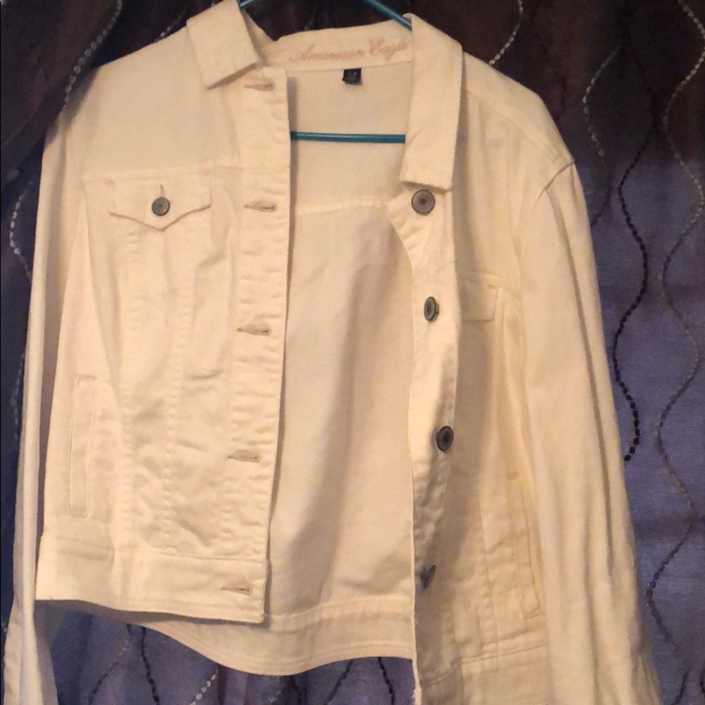 American Eagle White Denim Jacket